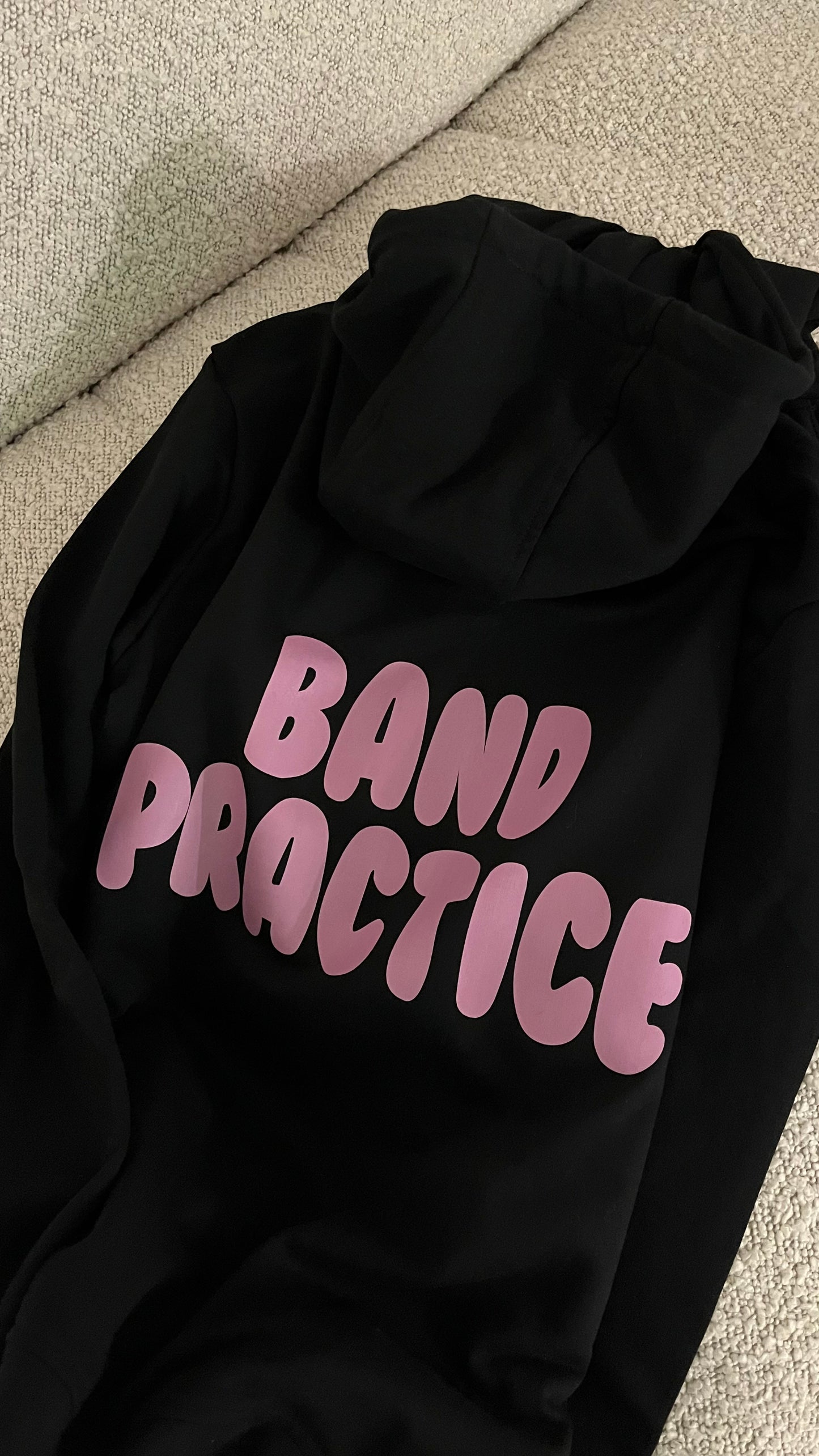 FLAM5 BLACK "BAND PRACTICE" HOODIE PINK - Flam5drumming