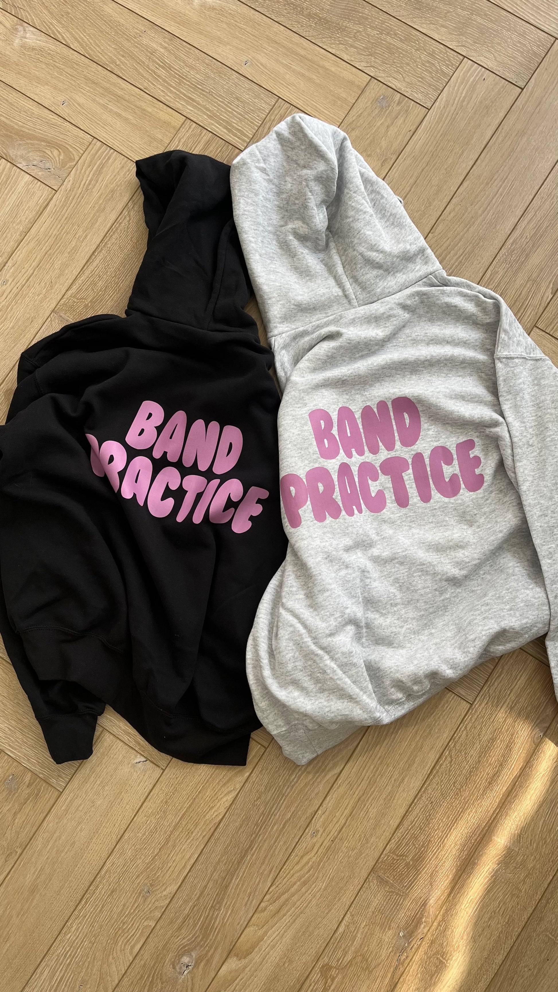 FLAM5 BLACK "BAND PRACTICE" HOODIE PINK - Flam5drumming