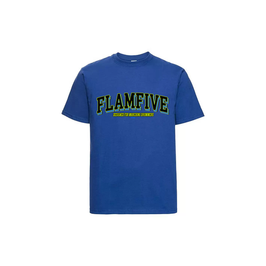 FLAM5 COLLEGE TSHIRT BLUE - Flam5drumming