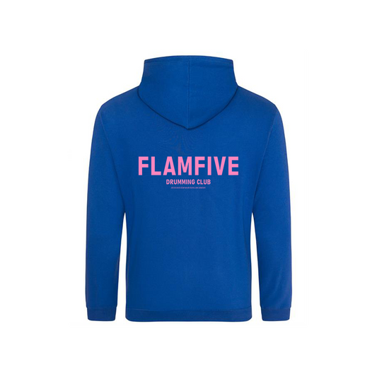 FLAM5 DRUMMING CLUB HOODIE BLUE/PINK - Flam5drumming