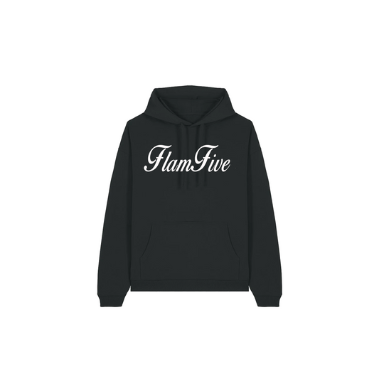 FLAM5 SCRIPT BLACK HOODIE - Flam5drumming