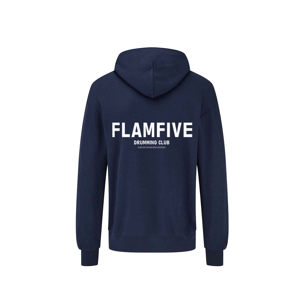 FLAM5 DRUMMING CLUB HOODIE NAVY - Flam5drumming