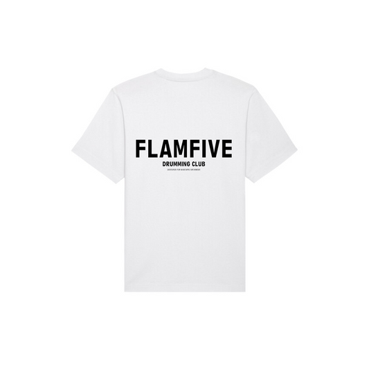 KIDS FLAM5 DRUMMING CLUB WHITE TSHIRT - Flam5drumming